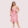 Solid Satin Slip Dress for 4XL 5XL Women - Boldlior