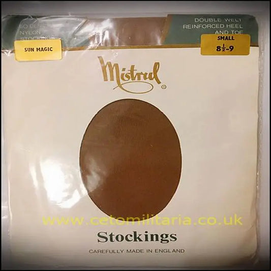 Mistral 60Denier Double Welt Reinforced Heel & Toe Stockings - One Size / Tan