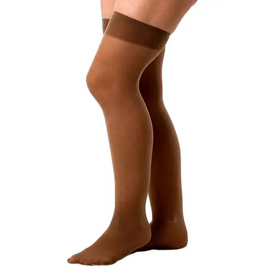 Mistral 60Denier Double Welt Reinforced Heel & Toe Stockings - One Size / Tan