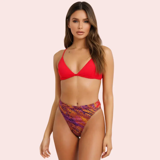 Sunset Mirage High-Waist Bikini Bottom (Bottom Only) Snazzyway