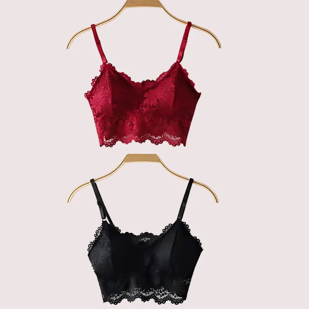2 pack luxury lace padded bralette Snazzyway
