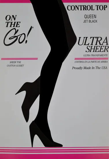 ON THE GO! Ultra Sheer Queen Off Black Pantyhose Snazzyway