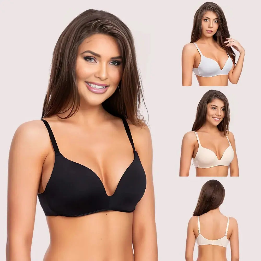 2 Pack seamless padded underwired push up bra Snazzyway