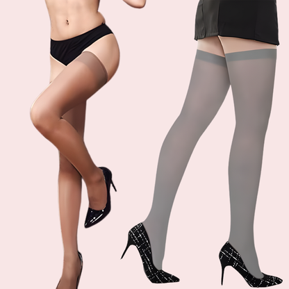 Ultra-Sheer Fashion Stockings – Pack of 2 (Nude & Grey Shades)