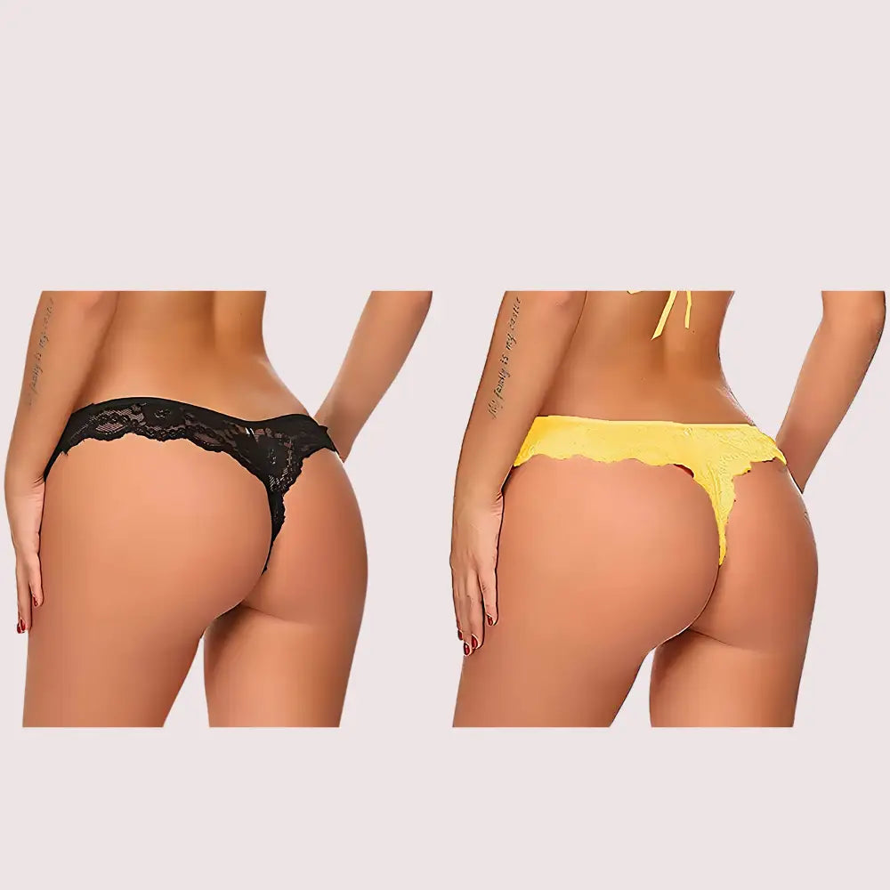 (Pack of 2) Ladies’ Lace Thong Panties Set