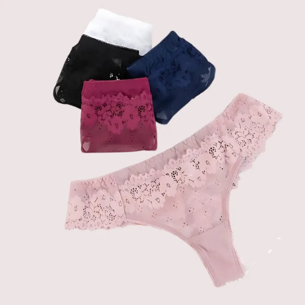 Pack (of 3) Women Floral Lace Thong Underwear