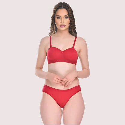 Padded Cotton Bra Panty Set for a Seductive Look (2 pack)