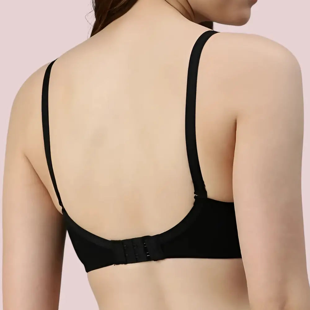 Passion Plunge – Black Seamless Padded Bra