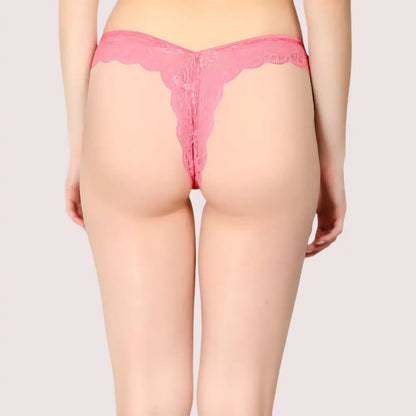 Pink Lace Design Women’s Thongs (Pack of 1)