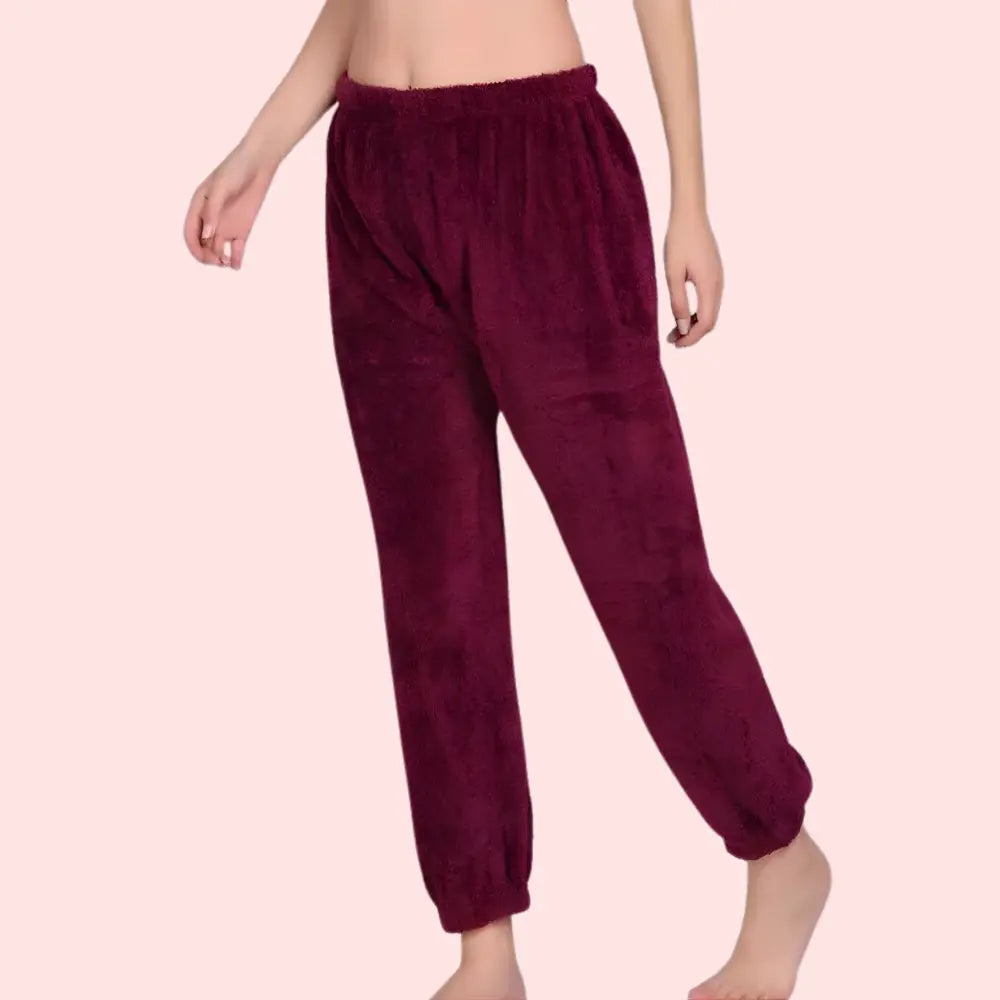 Solid Warm Wool Ladies Pajama (Pack of 2) Snazzyway