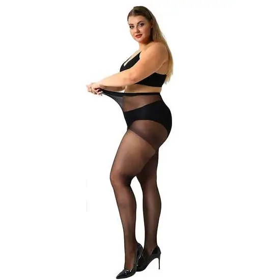 Plus size pantyhose sheer shine
