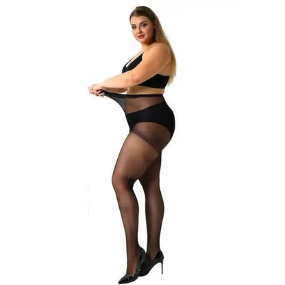 Plus size pantyhose sheer shine