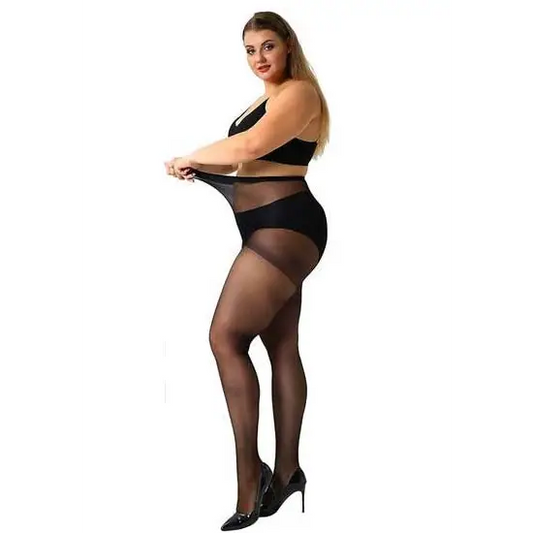 Plus size pantyhose sheer shine