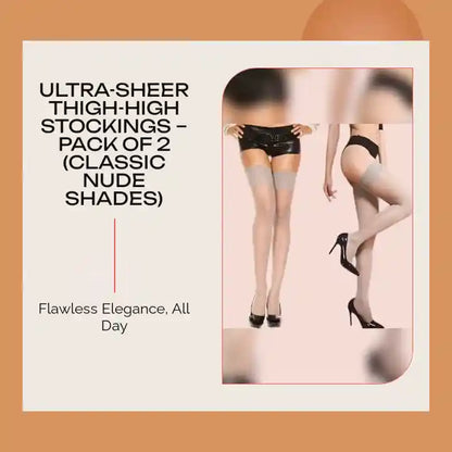 Ultra-Sheer Thigh-High Stockings &ndash; Pack of 2 (Classic Nude Shades) by@Outfy