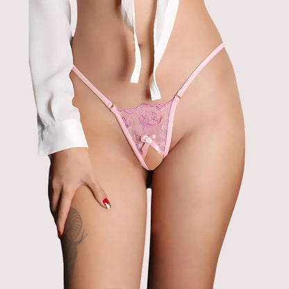 See through open crotch lace g string thong Snazzyway