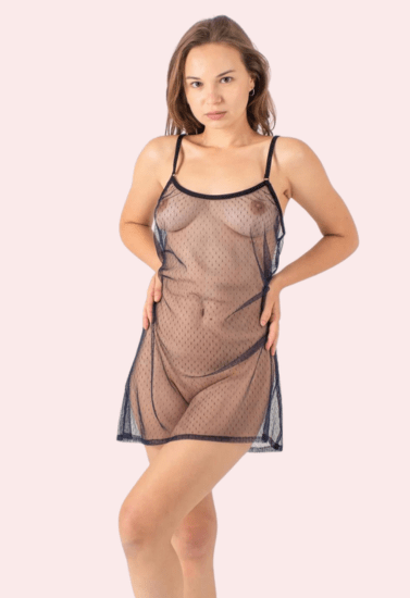 Plus Size Sheer See - Through Babydoll Night Dress - Boldlior