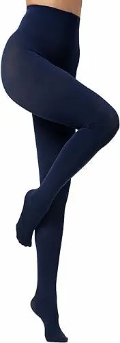 Women's Navy Blue Opaque Tights Snazzyway