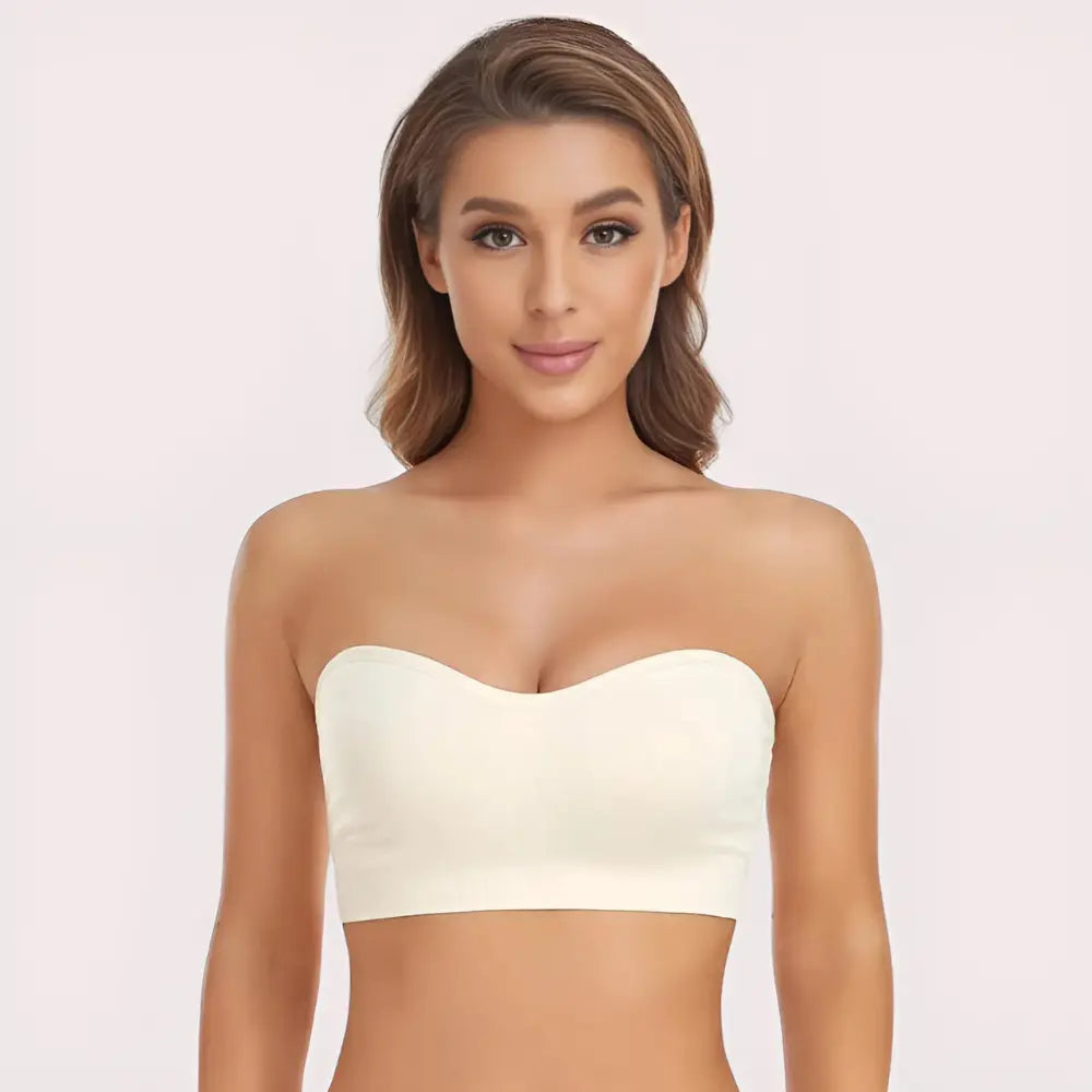 Sexy White Tube Bandeau Bra Top Snazzyway