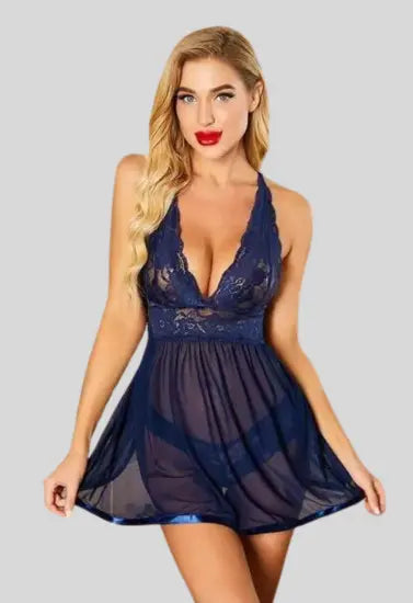 Lacy Elegance Strap Babydoll Nightwear Snazzyway