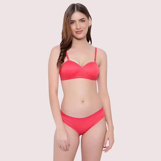 Non-Wired Cotton Push-Up Bra Panty for Women (2 pack) Snazzyway