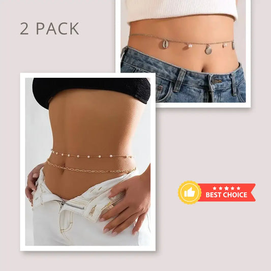 Sensuelle Double Dare Waist Chain Set - One Size