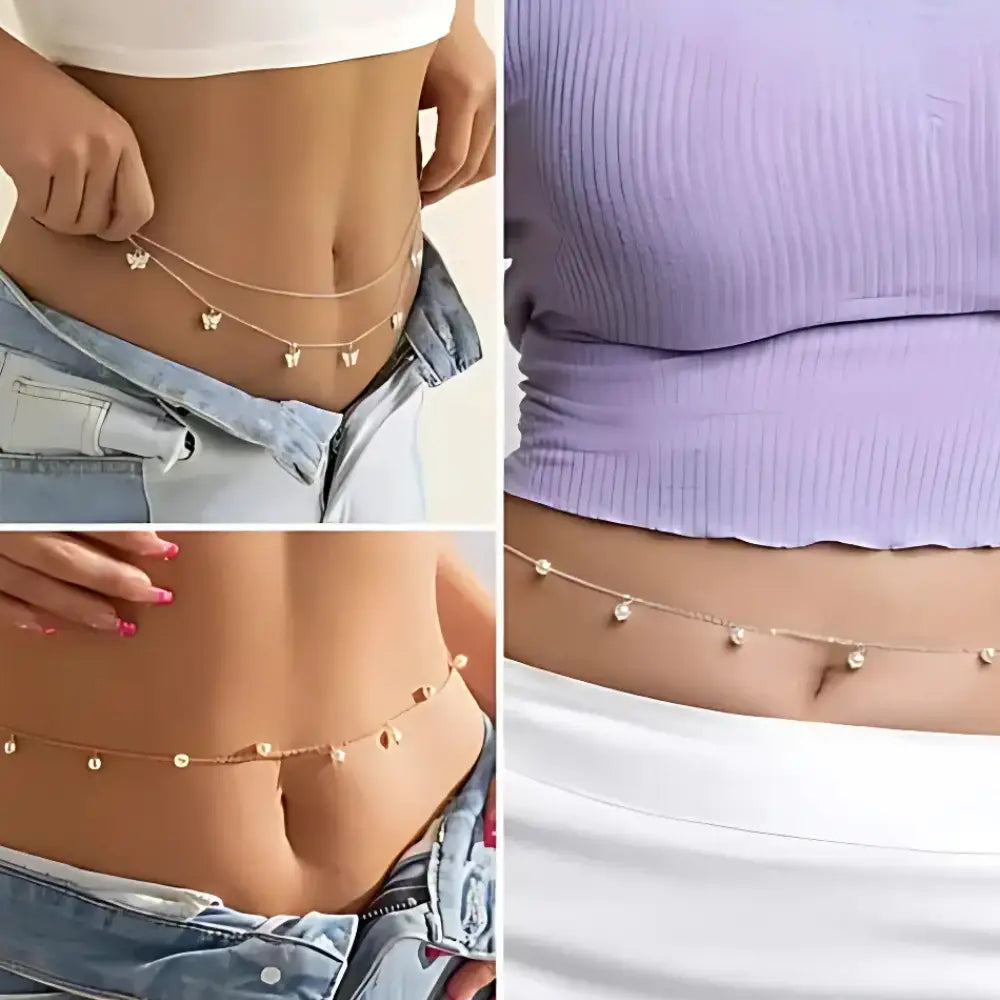 Sensuelle Midnight Trilogy Waist Chain Set - One Size