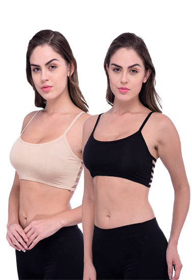 ’Sexy’ Pack Of 2 Sexy Back Stripe Bralette Bra