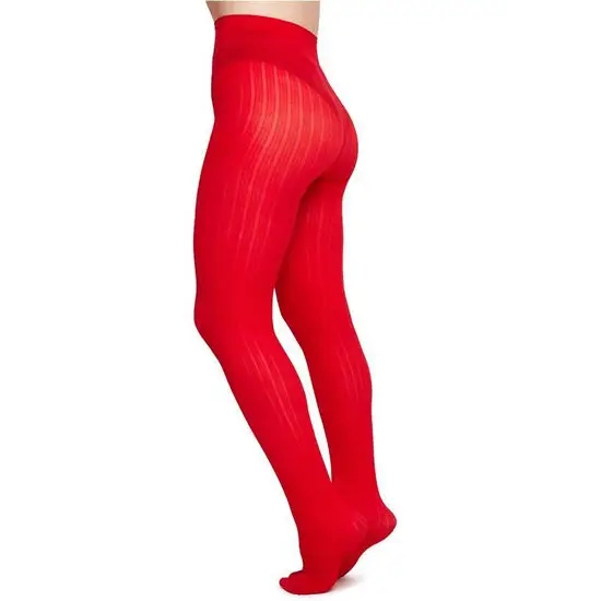 Sharp Red Control Top tights - One Size / Red
