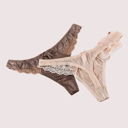 Sheer Lace Thong Panties Pack (of 2)
