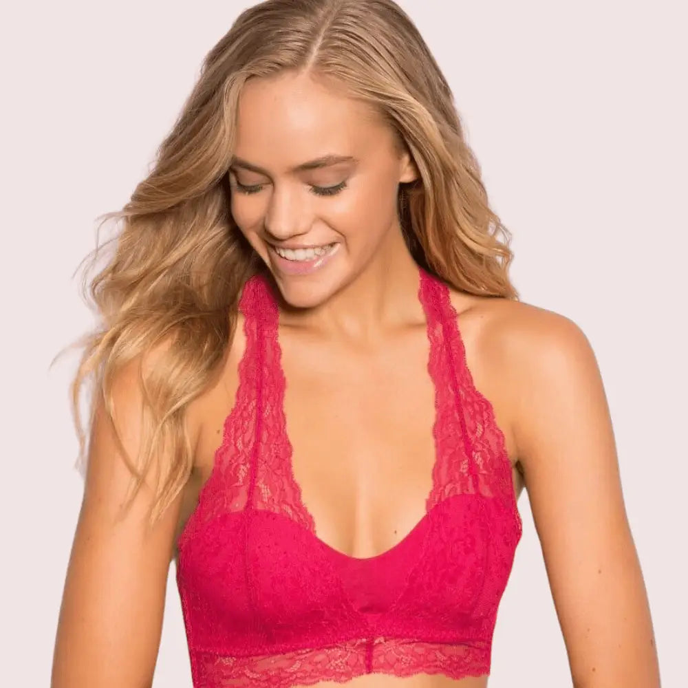 Sultry Dark Pink Lace Bralette for Everyday Glam - Boldlior