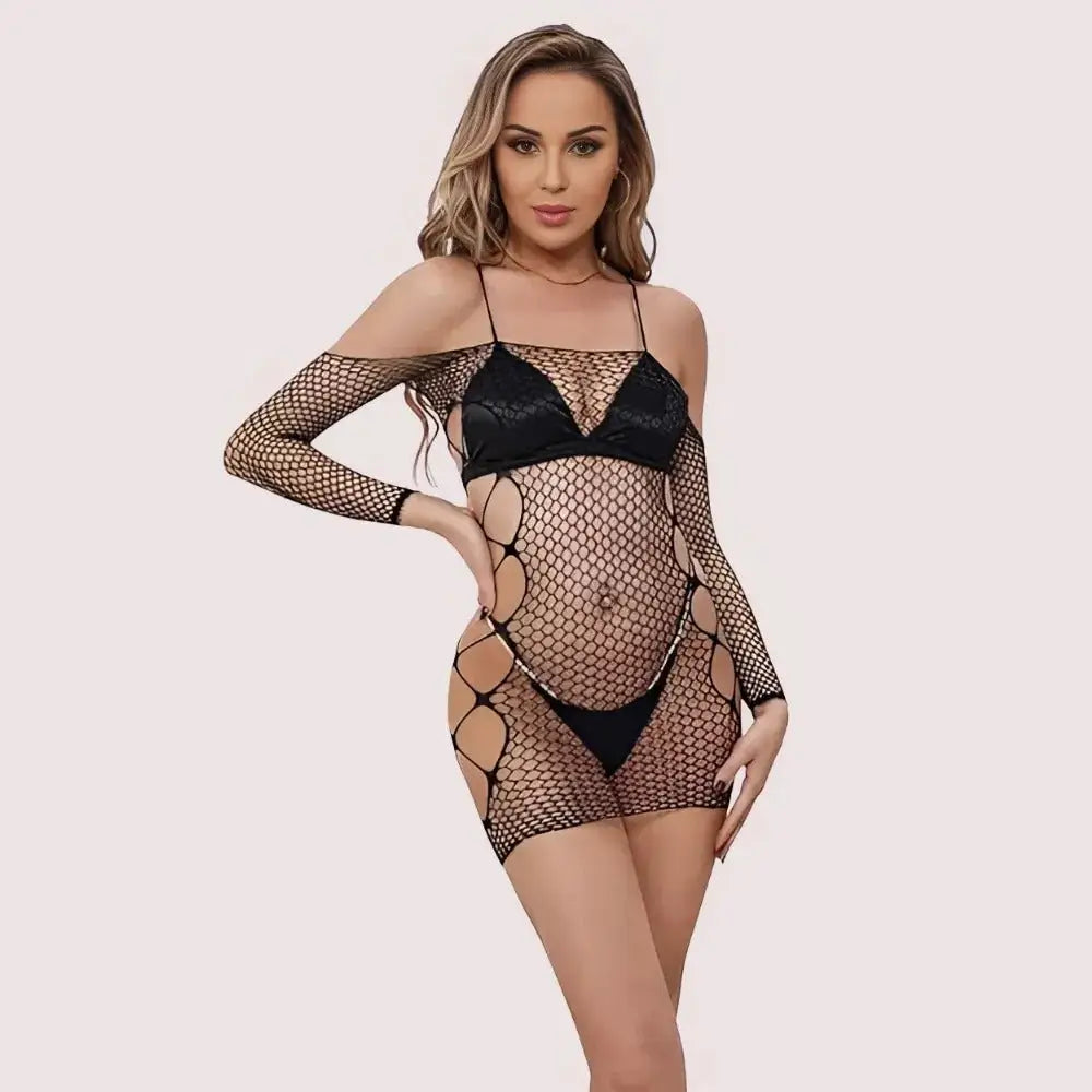 Sultry Temptress Fishnet Bodystocking - Boldlior