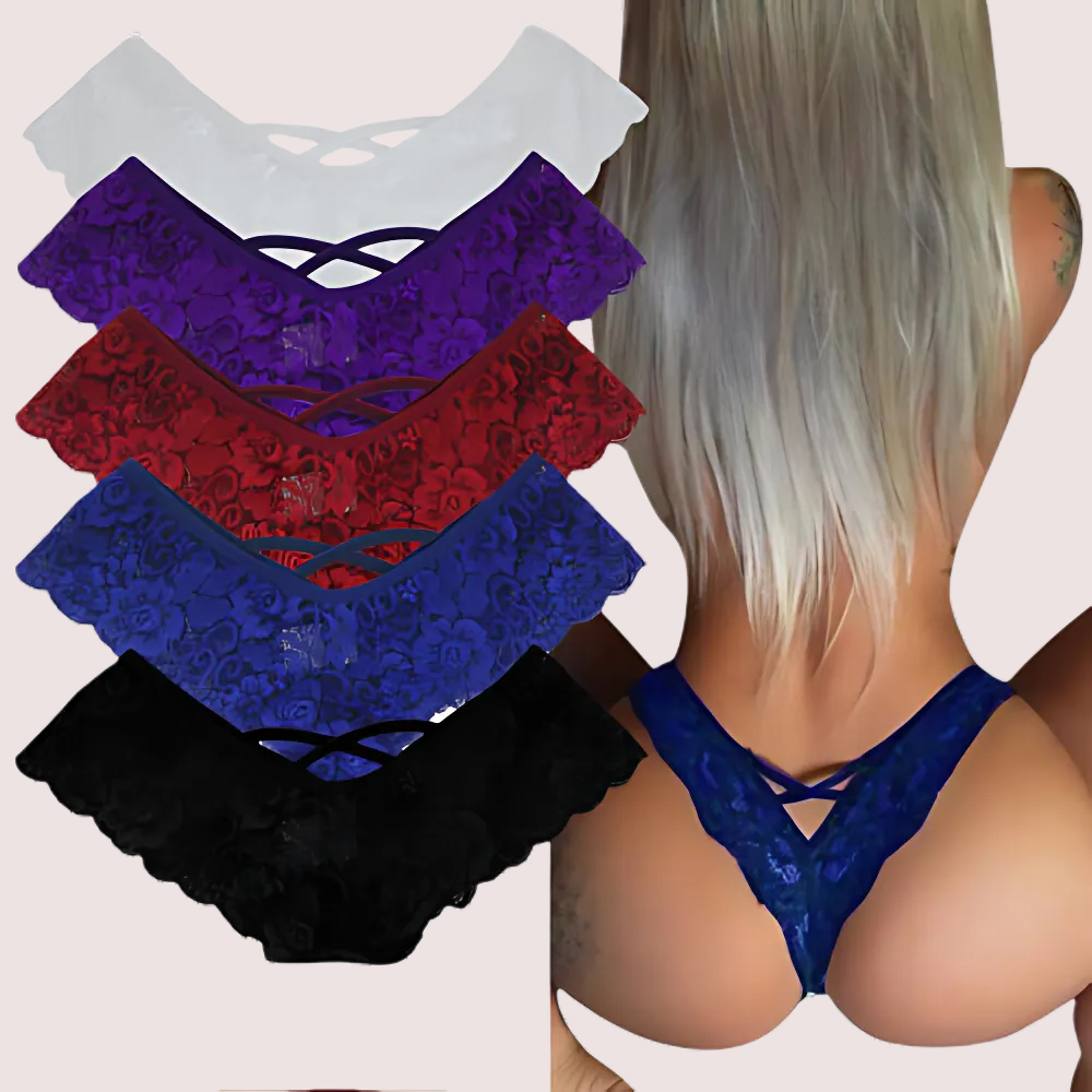 Elegant Lace Thongs Underwear Pack (of 4)