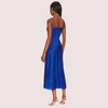 Glamorous Blue Satin Slip Midi Dress - Boldlior