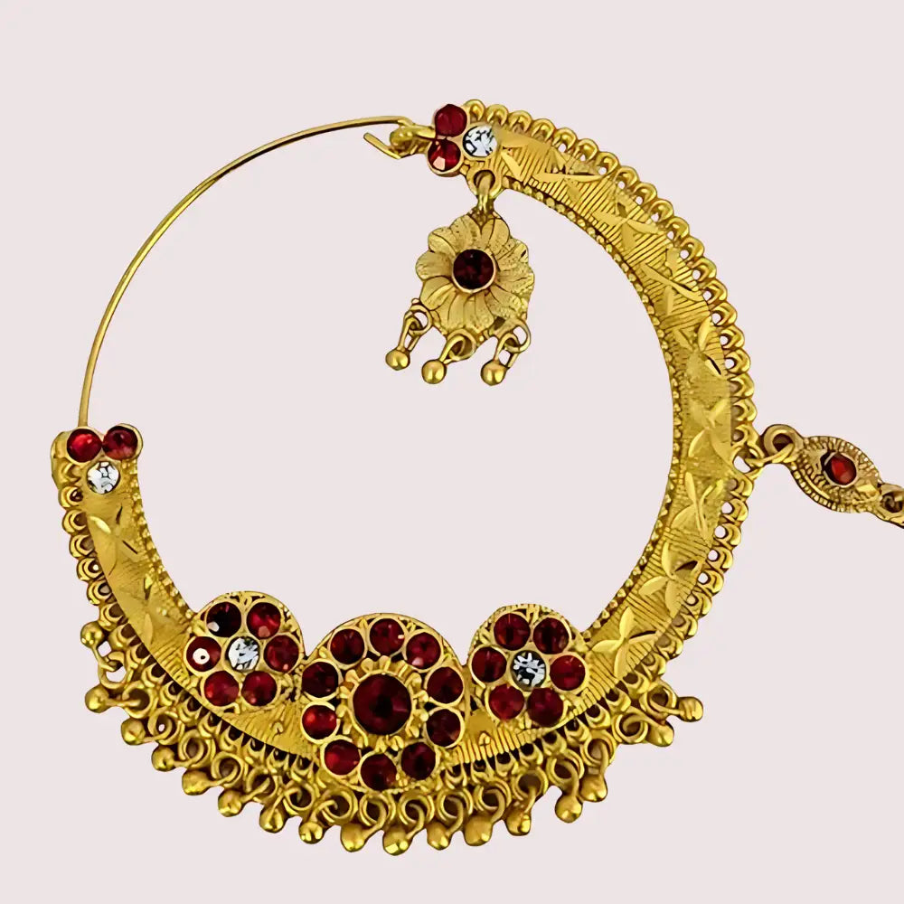 Traditional Pahadi Nath – Kumauni & Garhwali Jewelry - Golden