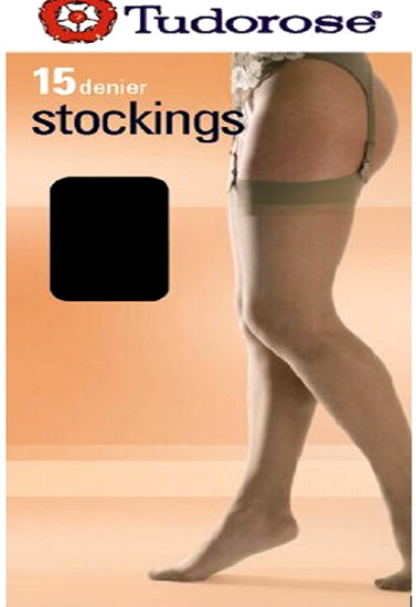 Tudorose 15 Denier Black Stockings - One Size / Black