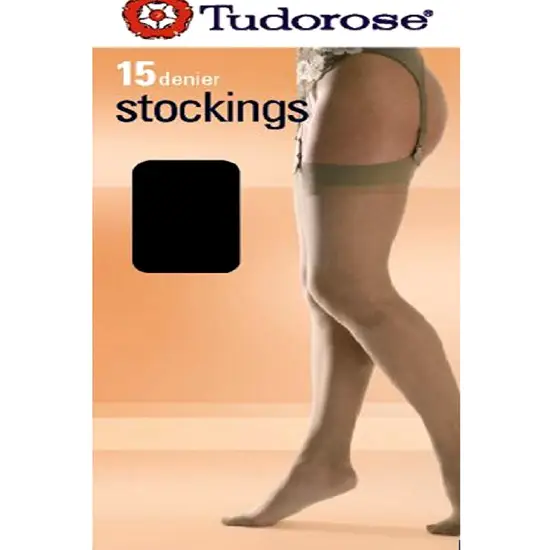 Tudorose 15 Denier Black Stockings - One Size / Black