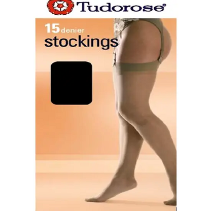 Tudorose 15 Denier Black Stockings - One Size / Black