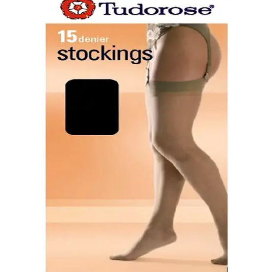 Tudorose 15 Denier Black Stockings - One Size / Black