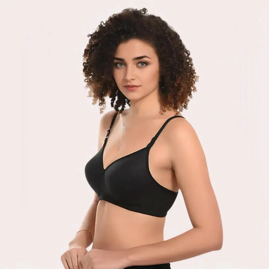 Velvet Touch – Black Lightly Padded Bra Snazzyway
