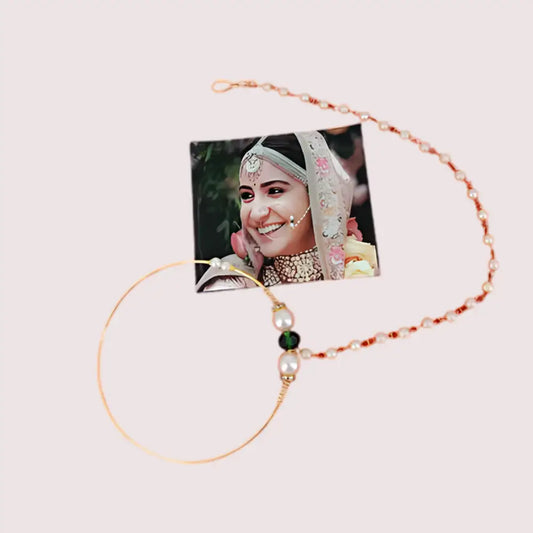 Uttarakhandi Round Nath in Elegant Gold Plating - Golden