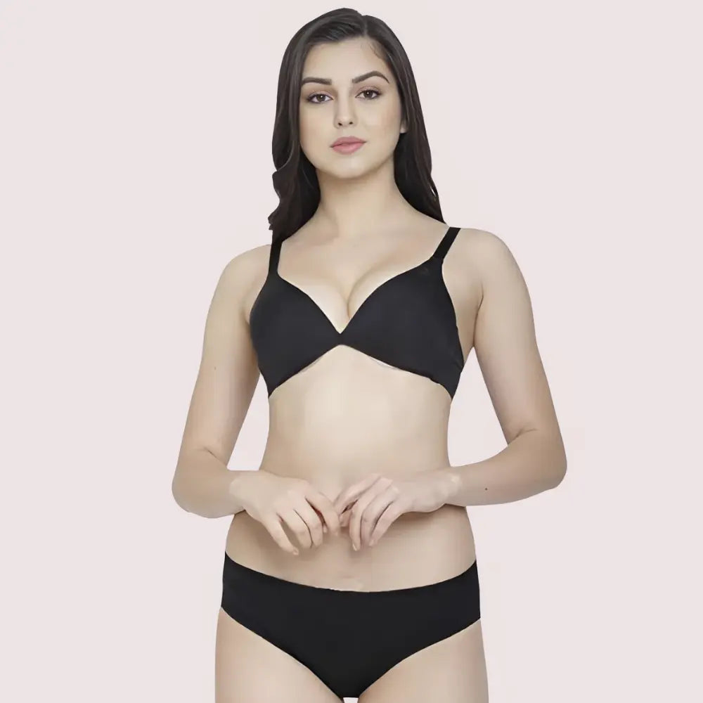 Non-Padded Plunge Bra Panty Set (2 pack) Snazzyway