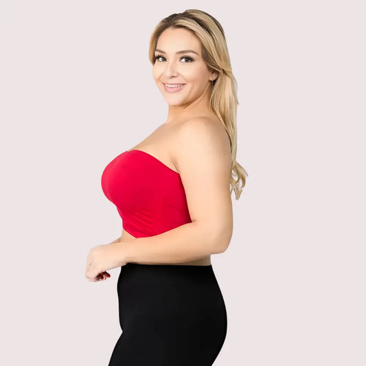 Red Hot Tube Bandeau Bra Top for Women Snazzyway