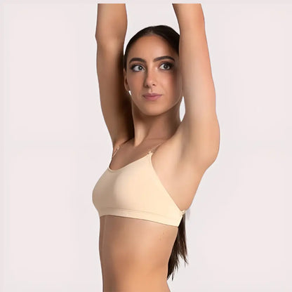 Sexy Tube Bandeau Bra with Transparent Straps in Nude Snazzyway