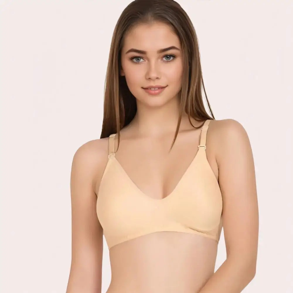 Vanilla Veil – Summer-Ready Beige Cotton Bra