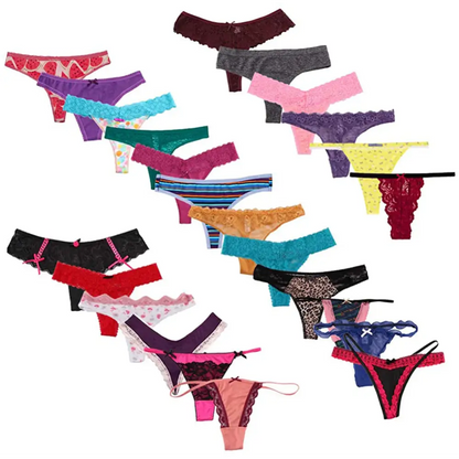Variety panties thong pack assorted 6 pack