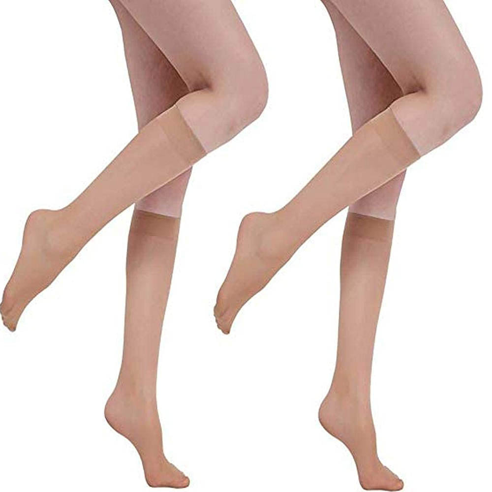 Voilai knee high sheer nude color stocking - Nude Skin / One Size