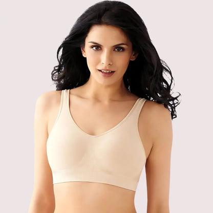 Beige Women's Ultimate Sports Bra for Yoga & Gym Snazzyway
