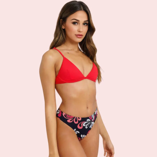 Floral Print High-Cut Bikini Bottom  (Bottom Only) Snazzyway