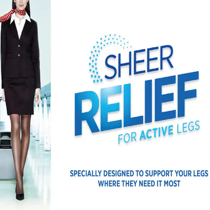 Warner’s Sheer Relief For Active Legs Travel Support Pantyhose - One Size / Assorted