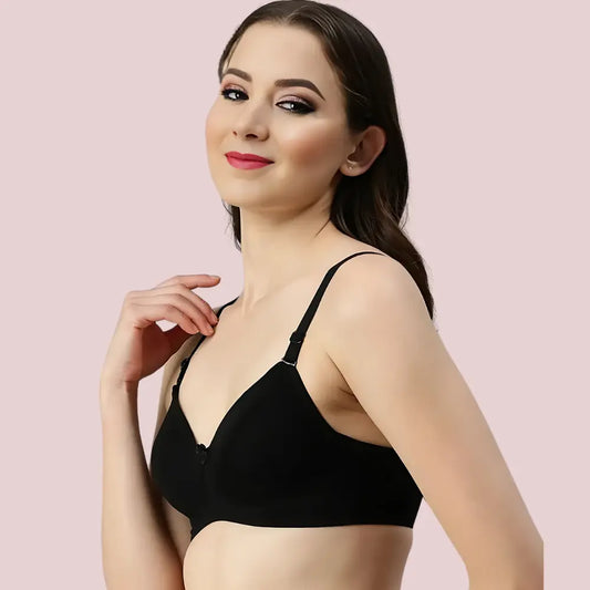 Passion Plunge – Black Seamless Padded Bra Snazzyway